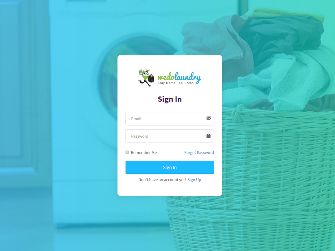 Wedolaundry Valet Login page design Mockup by Ritesh Saini on Dribbble