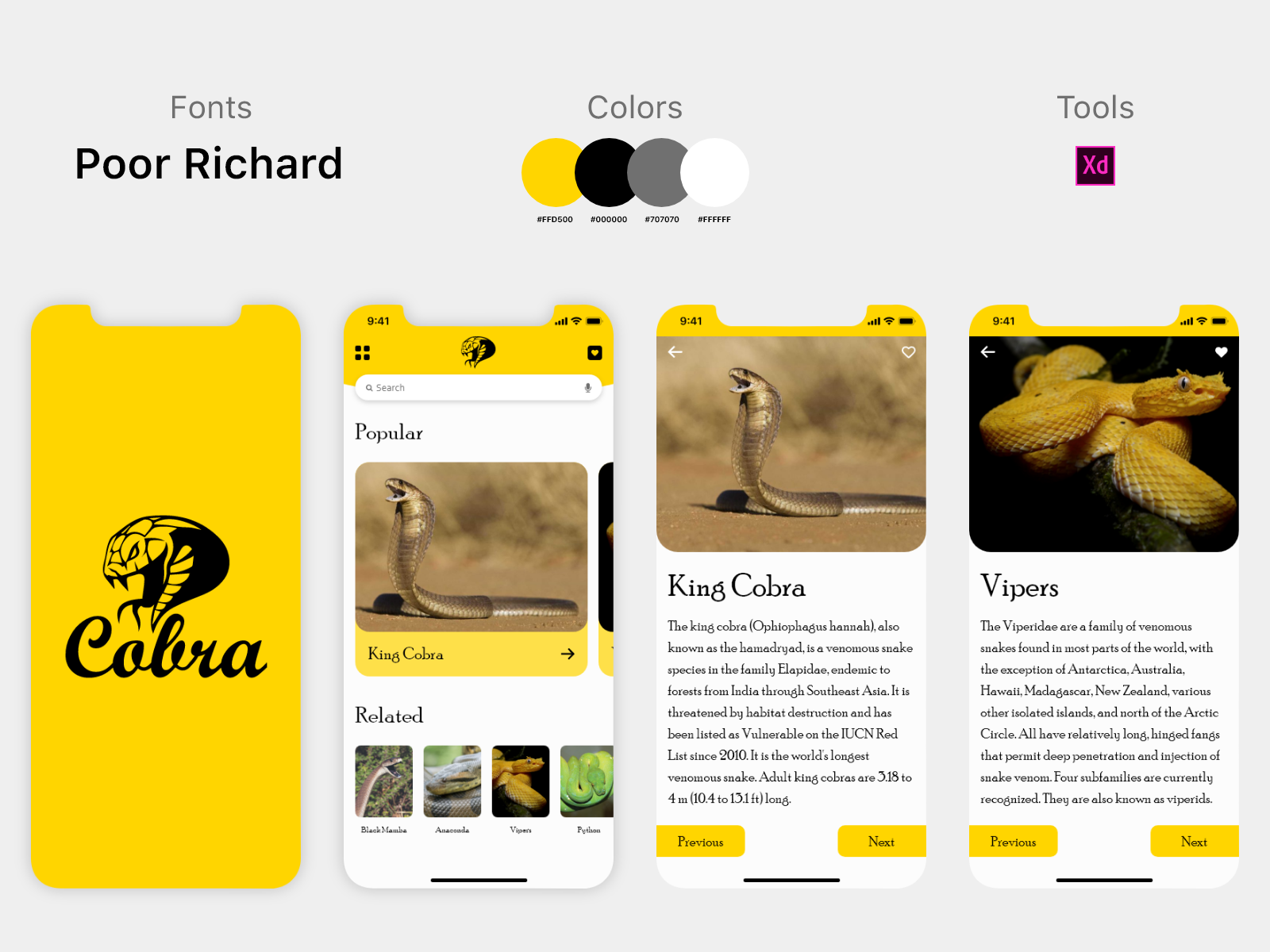 Cobra app design by Ritesh Saini on Dribbble
