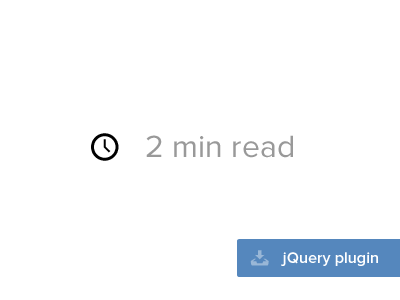 minRead - estimate reading time a la Medium download flat free jquery plugin