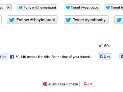 Free social media buttons PSD buttons facebook follow free hashtag like pin pinterest psd social tweet twitter