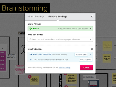 Privacy Settings accordion button dropdown tabs ui