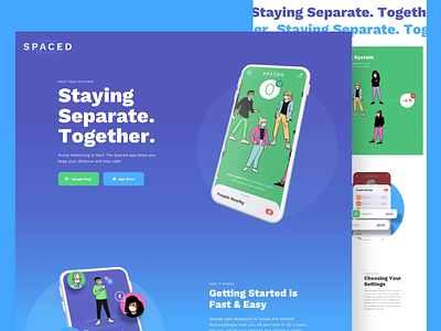 SPACED | Social Distancing App app coronavirus covid 19 landing page minneapolis minnesota mn motion no code pandemic product design social distance social distancing ui video web web design webflow website