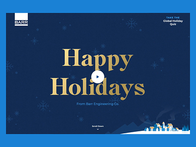 Company Holiday Site & Quiz christmas festive holiday landing page minneapolis minnesota mn no code santa season greatings snow ui web design webflow website winter xmas