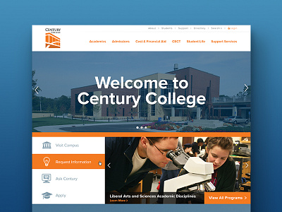 Century College college design events feed landing news school university web website