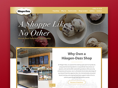 Häagen-Dazs Website Redesign dessert food haagen dazs ice cream landing page redesign web design website