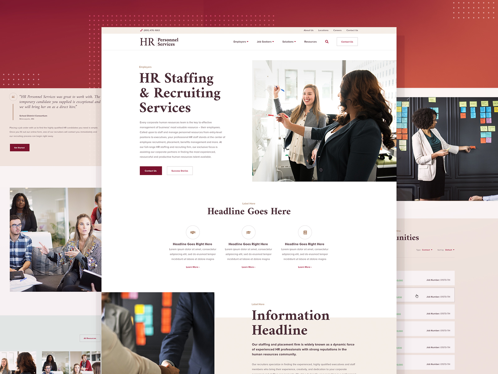 HR Staffing Website by Mike Delsing on Dribbble