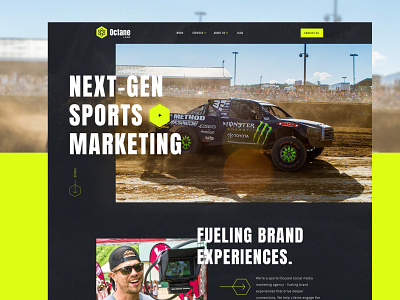 Sports Marketing Agency Site action sports web design minneapolis minnesota mn motorsport studio racing ui landing sports marketing agency team game competition
