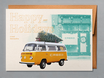 Agency Holiday Card card christmas company corporate festive gifts greeting holiday minneapolis minnesota mn presents santa snow volkswagen vw bus winter xmas