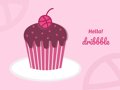Hello dribbble! design dribbble graphic design hello hello dribbble illustration pink red
