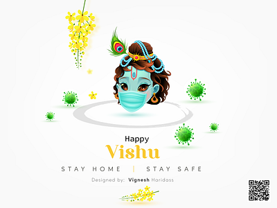 Happy Vishu - 2020 design illustration typography vector