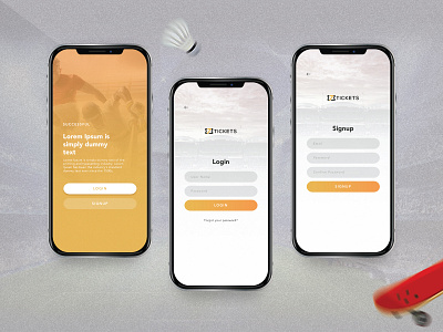 Login & Signup Screens - Online Ticket Booking App app design illustration ui ux