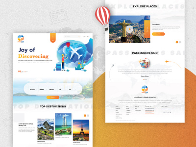 Tours Landing Page Exploration design ui ux web website