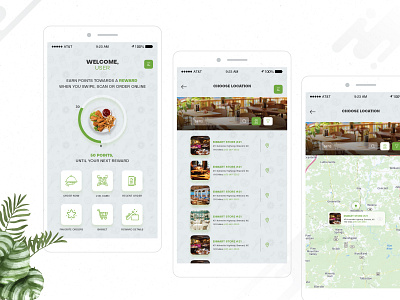 Food Online Booking App - Dashboard & Choose location Screen app design ui ux
