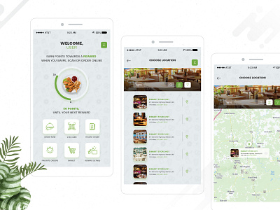 Food Online Booking App - Dashboard & Choose location Screen