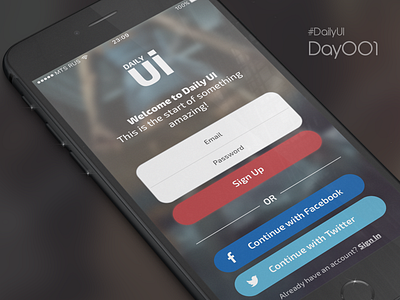 DailyUI Day 001 - Sign Up 001 app dailyui design interface mobile rus russia sign up ui