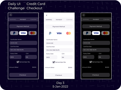 Credit Card Checkout | DailyUI Challenge | Day 3 app branding design figma illustration product design ui uiux ux