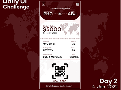 Daily UI Challenge | Boarding Pass | Day 2