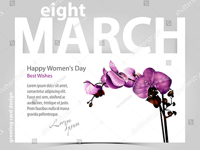 Stock Vector International Women S Day Greetings Card Design Cel 3d art card design drawing eight element flatlay flowers graphics happy illustrations invitation love march march 8 orchid pink vectors woman womens day