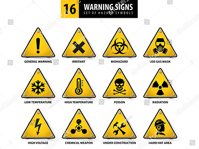 16 triangle warning signs