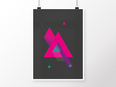 Composition 9C abstract art black design digital geometric geometric art graphicdesign graphite homedecor illustration minimalistic modern neon poster purple synthwave triangle turquoise violet