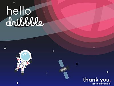 Dribbble space astronaut design dribbble flat graphic design graphics hello dribbble illustration space vector