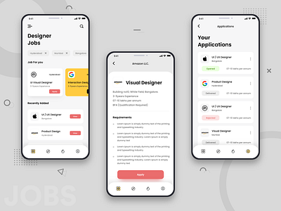 Jobs app design ui ux