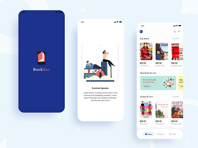 BookBar - eBooks app design icon illustration ui ux vector