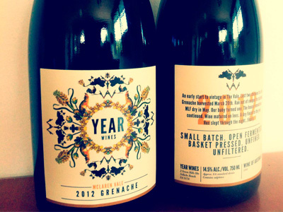 Year Wines - bottles printed branding collage illustration label wine