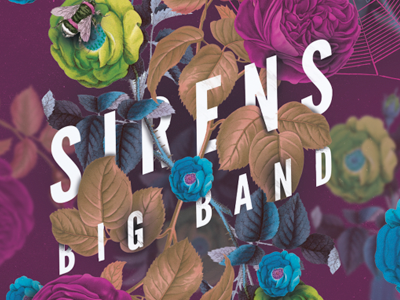 Sirens poster detail collage gig poster illustration