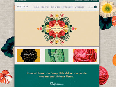 Rococo Site branding flowers website