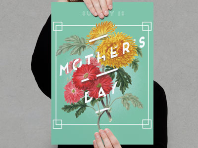 Mother's Day floral flowers mothers day poster