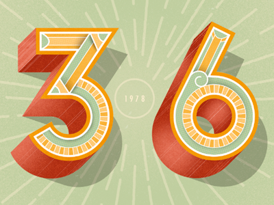 36 36 colour number numerals typography