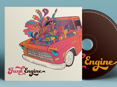 Album art illustration music digital album funk 70s disco psychedelic
