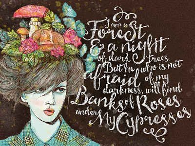 The Forest flowers forest illustration poetry portrait sktchy