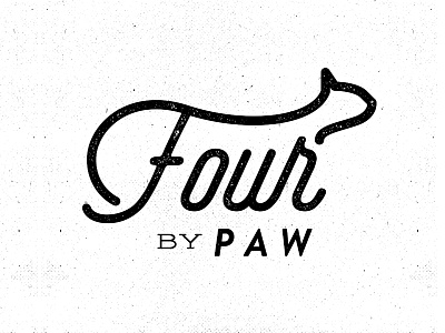 Four By Paw logo black and white cat logo cats logo pets