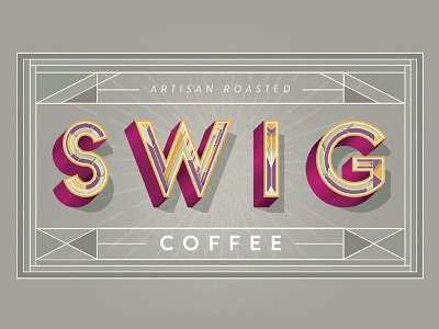Swig Coffee label option 1 coffee coffee roasters label lettering packaging typography