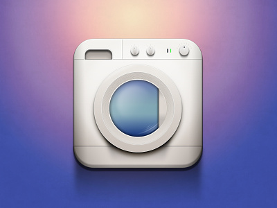 Into the wash it goes! app icon appliance gradient graphic design icon design long shadow photoshop washer washing machine