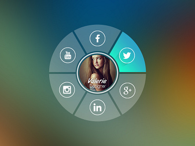Valerie UI avatar flat design info screen interface profile social media social profile twitter ui user experience user interface ux