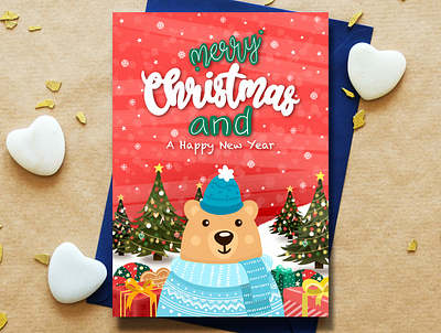 Christmas Bear bear card cartoon christmas christmas card greeting card hand drawn handmade happy new year holiday card illustration new year card postcard printed card procreate winter card xmas card