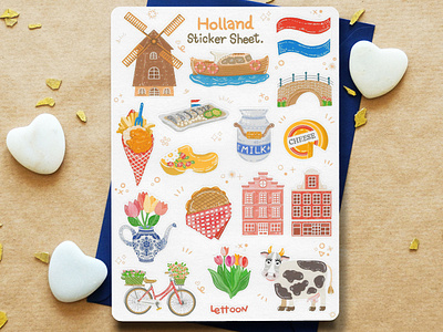 Holland Sticker Sheet cartoon cartoon illustration design doodle drawing dutch illustration dutchdesign holland art holland draw illustration kids illustration procreate
