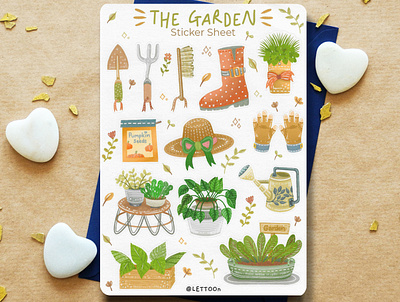 The Garden Sticker Sheet cartoon cartoon illustration charecter design design drawing flower illustration hand drawn illustration kids illustration plant illustration procreate tree illustration