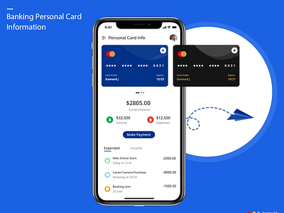 Mobile Banking Personal Card Details banking app banking application card expenses card information credit card credit card payment debit card make payment mobile application mobile banking personal card information transaction details transaction history