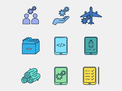 a set of app icons aeronautics aeroplano app design colours flat design graphic design design icons minimal tablet ui ux