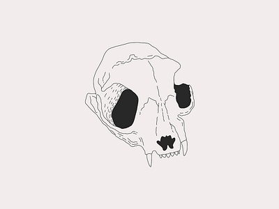 skull black and white bw digital art digital design digital illustration illustration minimal outlines simple tattoo design