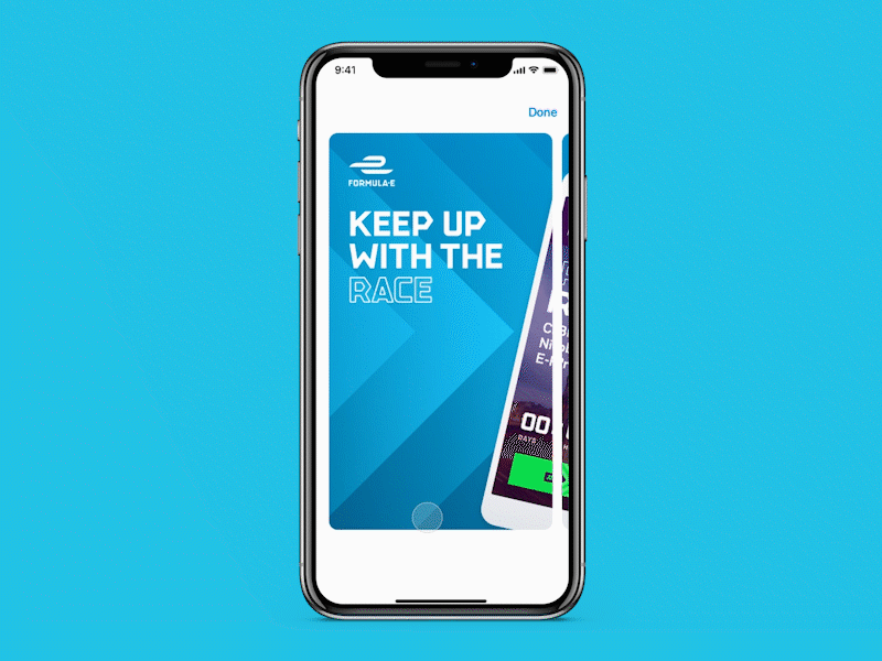 Formula-e App Store previews animation appstore design previews ui