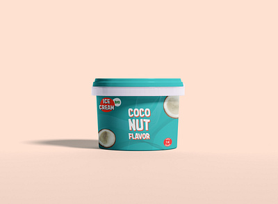 Coconut Ice Cream coconut dribbbleweeklywarmup flavor flavour ice cream icecream package design packaging packaging design