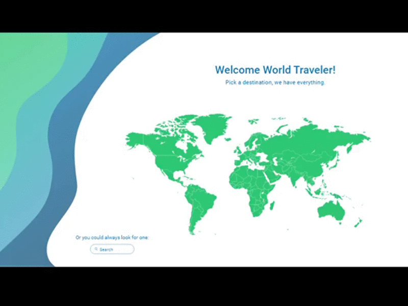 World Traveler's Handbook Website adobe xd animated gif map travel ui ux webdesign website website design world