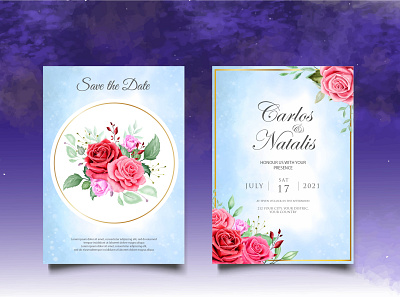 Watercolor wedding invitation floral and leaves card template background botanical card design floral frame green illustration invitation invite leaf nature set spring summer template vector watercolor wedding wreath