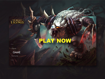 League of Legends UI game graphic design ingakot league of legends ui uidesign uiuxdesign web webdesign webpage