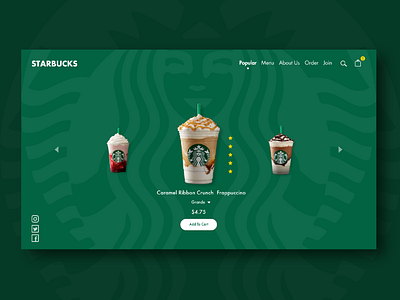 Starbucks Website Revision art design frappuccino graphic design graphicdesign illustration ingakot redesign revision starbuck ui uidesign ux uidesign uxui web webdesign website